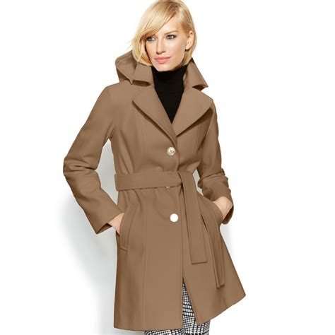 michael kors wool blend camel coat|Michael Kors raincoat women.